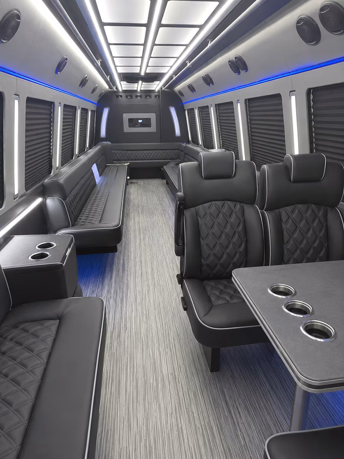 clarksville 25 passenger party bus inside