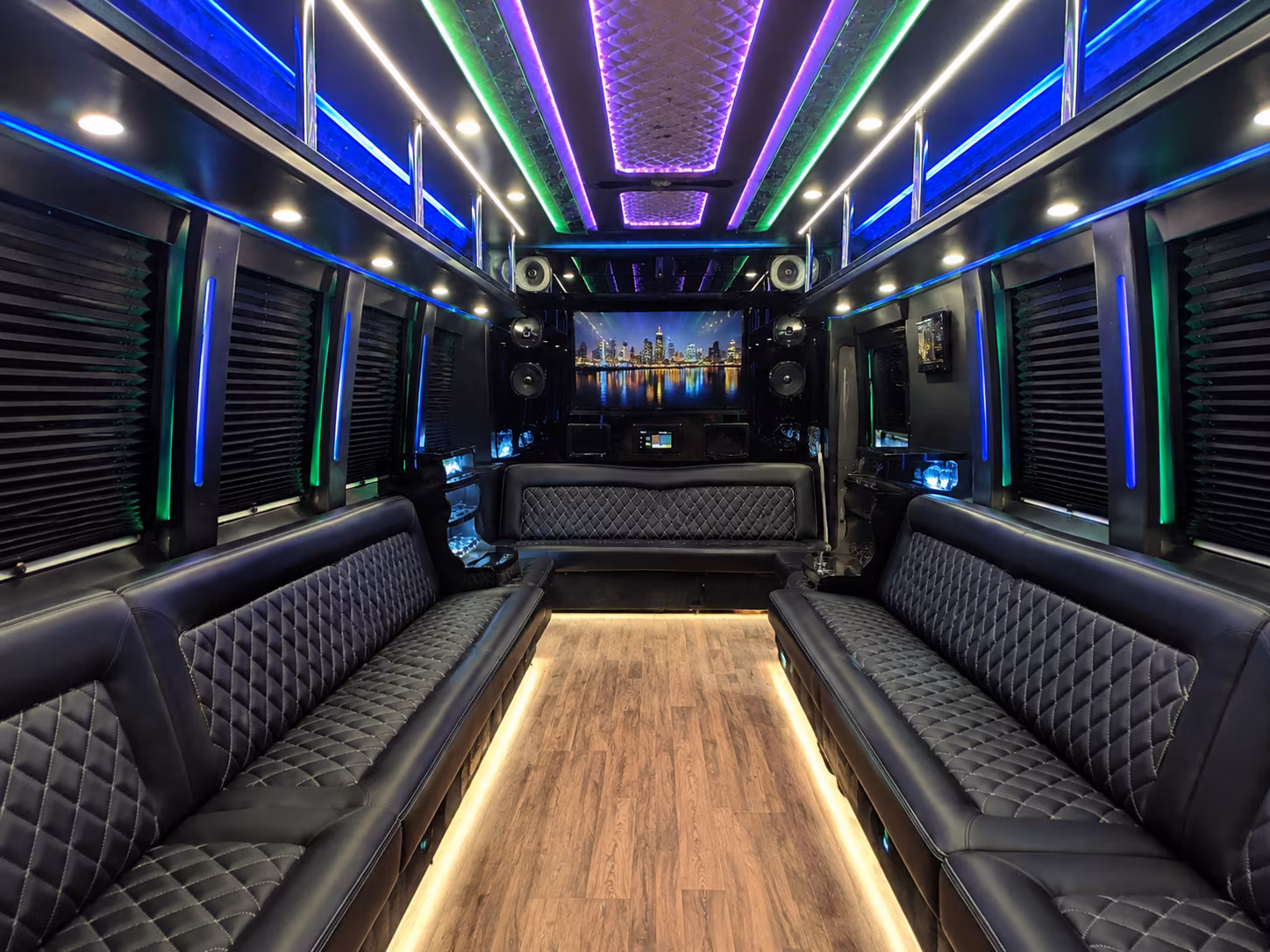 clarksville 25 passenger party bus interior
