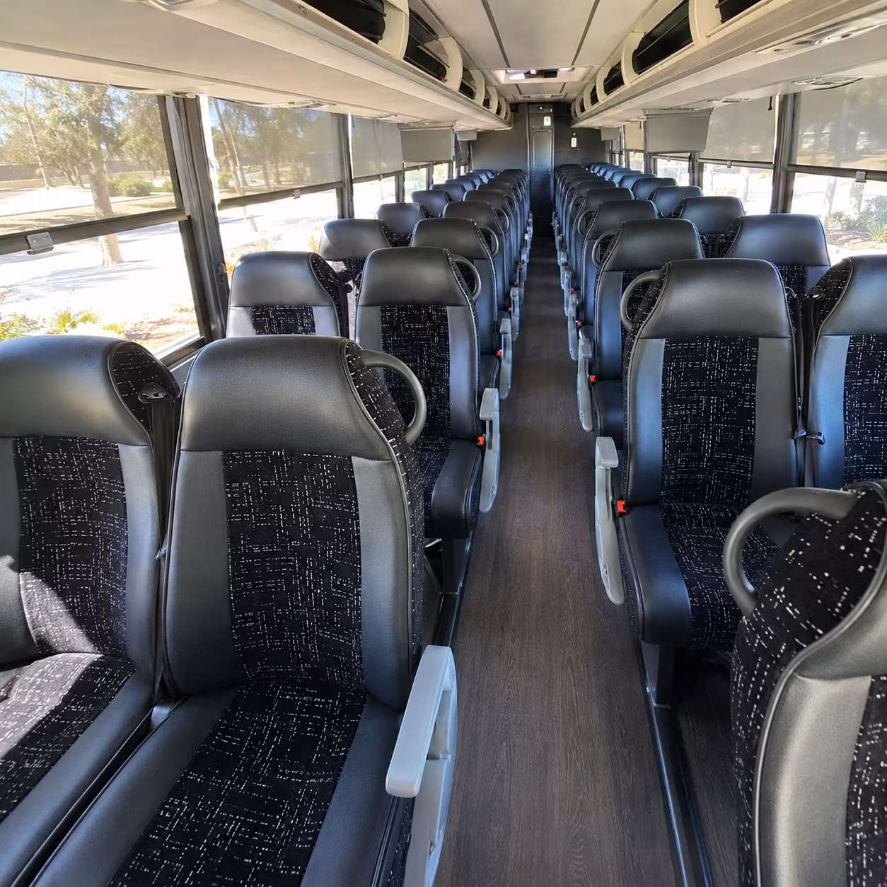 clarksville 56 passenger charter bus inside